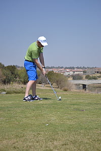 Golf, Swing, station, beweging, sport