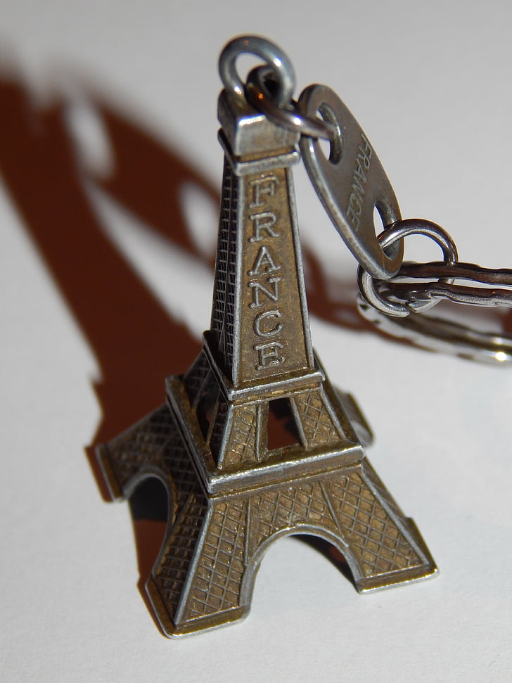 Eiffelova veža, so suvenírmi, veža, prívesok, makro, kľúč, Keychain