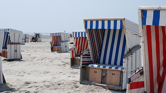 north sea, beach, beach chair, coast, holiday, summer, wind protection