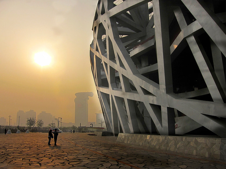 beijing, olympiad, bird's nest, football stadium, expo, modern, architecture