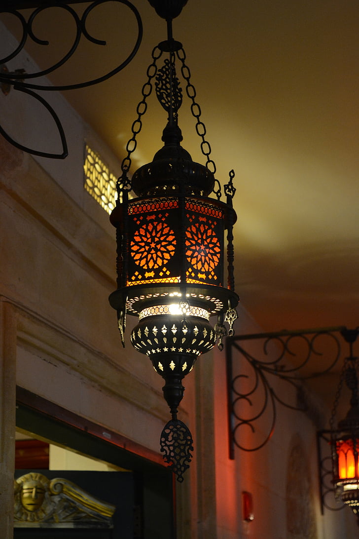 lampe, Vintage, Retro, antique, décor, ampoule, brillant