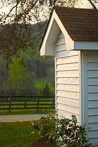shed, white, hut, wood, building, barn, outside