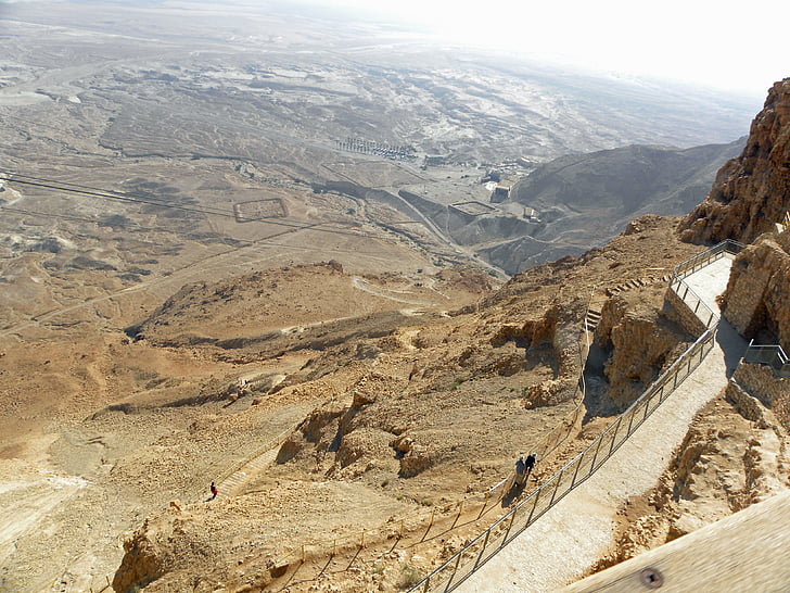 Masada, öken, Israel, sten, resor, öster, fästning
