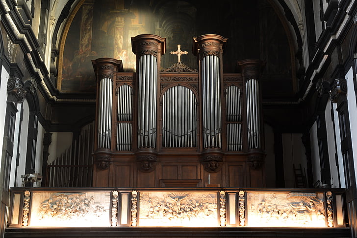 orgel, instrument, kerk