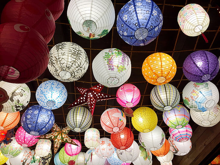 China, antiguidade, lanterna, à noite, festival das lanternas, culturas, de suspensão
