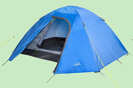 šator, sportski, slobodno vrijeme, Kamp, vanjski, plava, zelena