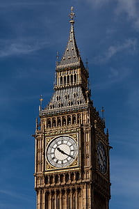 klocka, London, England, tornet, landmärke, berömda, historiska