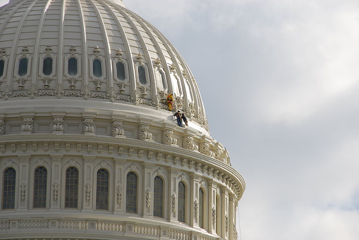 Washington, capitol hill, clădire, alb, nori, cer, America