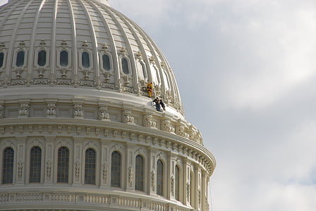 Washington, Capitol hill, bygge, hvit, skyer, himmelen, Amerika