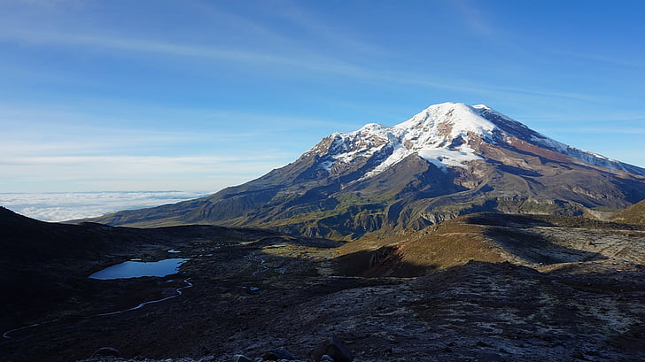 Příroda, Hora, Ekvádor, Chimborazo, krajina, cestování, obloha