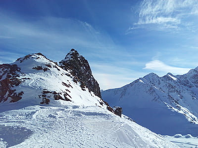 Pitztal, pegunungan, salju, musim dingin, Austria, musim dingin, bersalju
