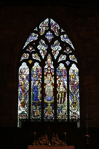 Vitražas langas, bažnyčia, paminklas, šviesos, Menas, langas, spalvos