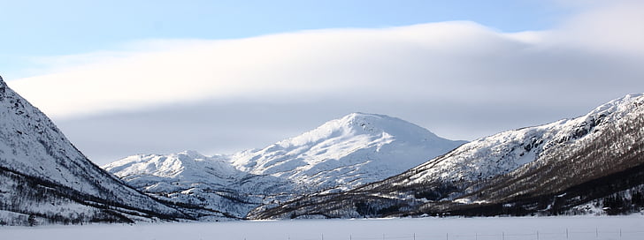 Норвегія, аеропорту Hovden, взимку, сніг, Гора, краєвид, Природні