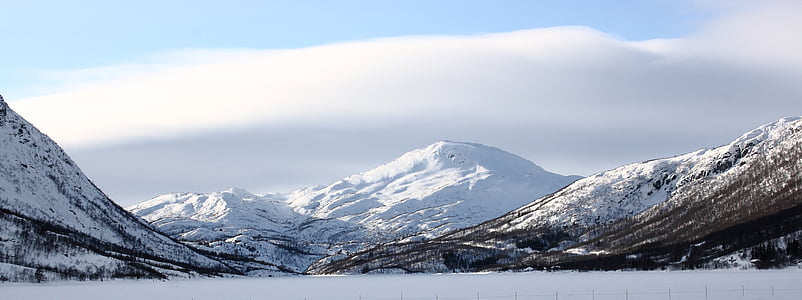 Norvēģija, Hovden, ziemas, sniega, kalns, ainava, fiziska