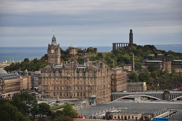 Edinburgh, Skotland, City, Panorama, National monument