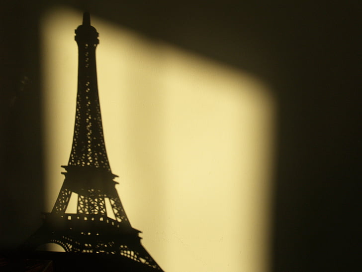 Eifelio, bokštas, Paryžius, šešėlis Eifelio, Eifelio bokštas, Paris - Prancūzija, Prancūzija