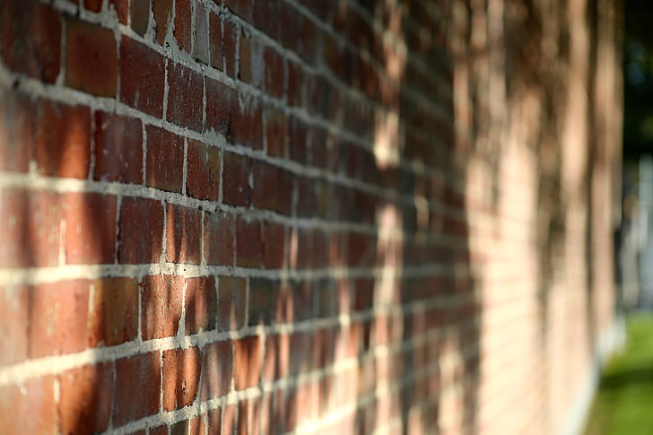 Ziegel, Wand, im freien, Textur, Braun, rot, Brickwall