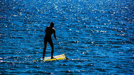 paddling, paddleboard, board, water, sport, recreation, sea