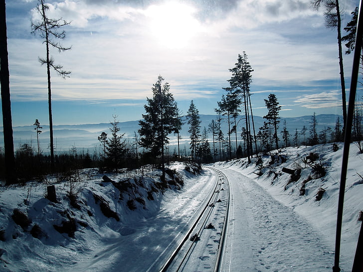 solen, Höga Tatrabergen, COG, Slovakien, snö, kall temperatur, vinter