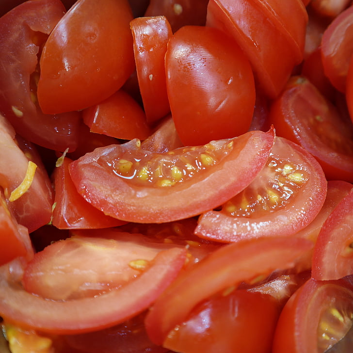 sasmalcinātas, tomāti, tomāti, pārtika, sarkana, salāti, bioloģiskās lauksaimniecības