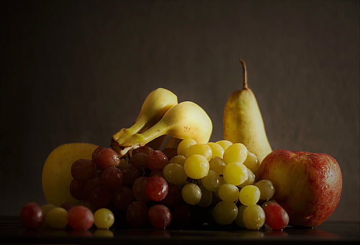 水果, 营养, 维生素, 葡萄, 苹果, 香蕉, 保佑你