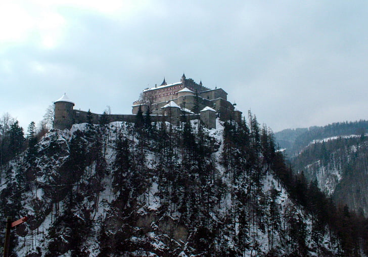 Austria, puncak bukit, Eropa, pemandangan, bangunan, Alpen, abad pertengahan