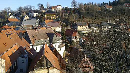 Hohnstein, Szászország, Castle, a középkorban, Németország, rendeltetési hely, régi