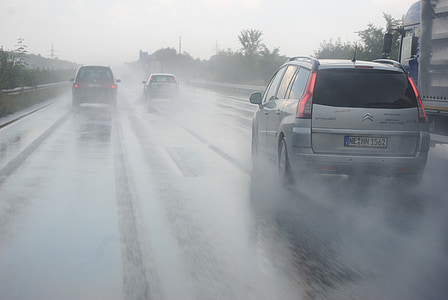 hydroplaning, highway, germany, asphalt, driving school, driving a car, streets