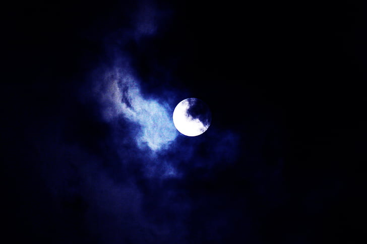 ดวงจันทร์, ท้องฟ้า, คืน, ซูเปอร์มูน, ธรรมชาติ, สีฟ้า, ความคมชัด