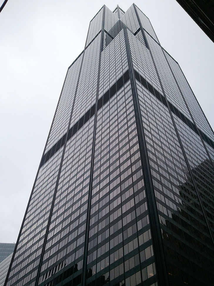 Chicago, Sears tower, Willis tower, nagy emelkedés, építészet, Skyline, város