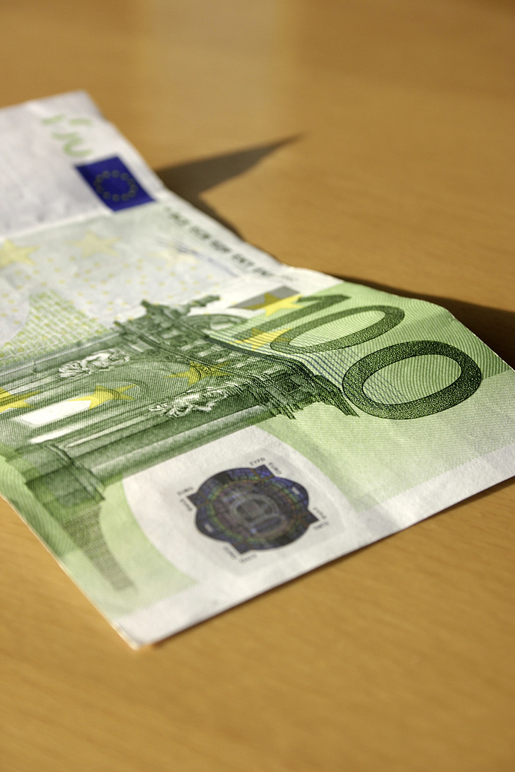 Euro, EUR, rahaa, valuutta, laskut, seteliraha, dollarin setelin