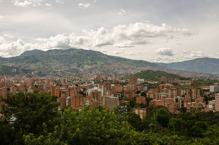 Medellín, Colombia, stad, Antioquia, stadsgezicht, weergave, Panorama