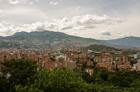 Medellin, Kolombiya, Şehir, Antioquia, Cityscape, Görünüm, Panorama