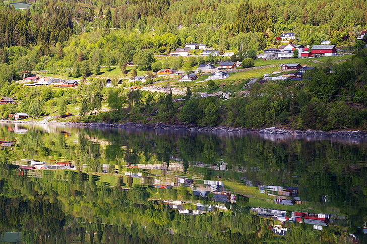 Norsko, fjordlandschaft, Hill, Příroda, krajina, svátek, sever