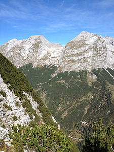 góry, piesze wycieczki, Karwendel, Szlak, sielanka, panoramy, alpejska