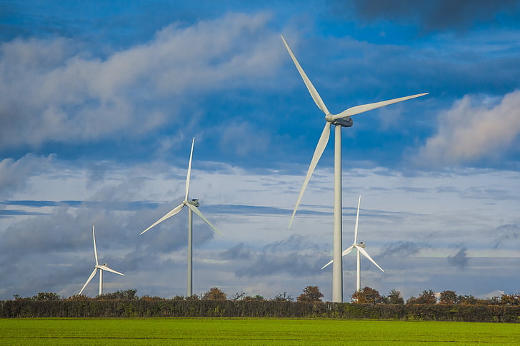 Vėjo turbinos, Anglijoje, galia