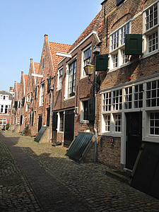 Middelburg, Pays-Bas, Zélande, rue, maison, maisons, vieux