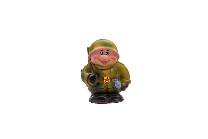soldier, toy, rubber soldiers, green, cheerful, lance-corporal, grenade