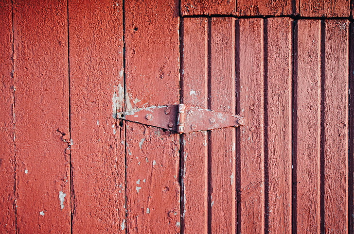 ściana, czerwony, tekstury, tła, pełna klatka, drzwi, drewno - materiał