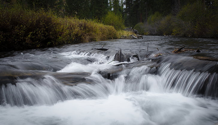 川, オレゴン州, 岩, ラピッズ, 水, 現在の, 風景