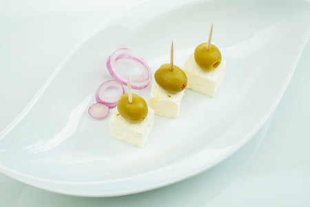 olive, formaggio, a buffet, mangiare, delizioso, olio, spuntino