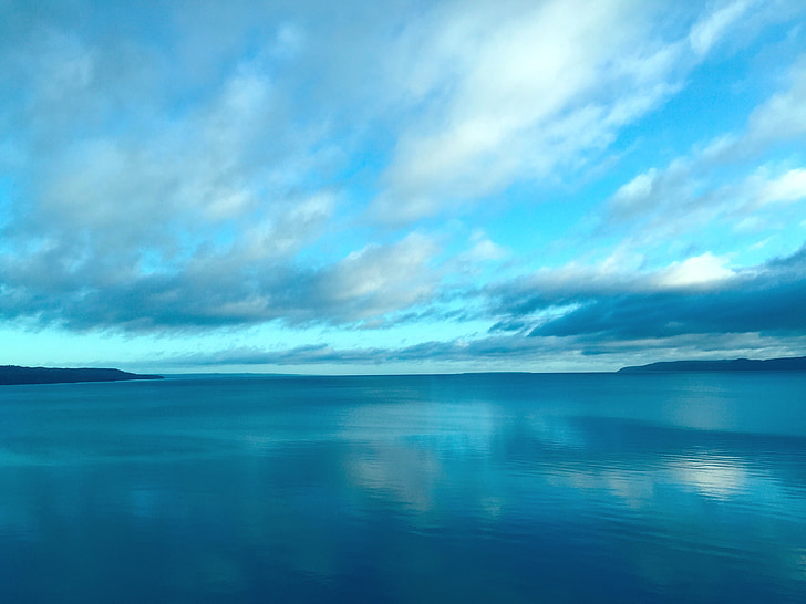 Himmel, Vättern-tó, tó, kék, természet, felhő, kék ég