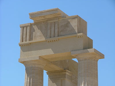Kreeka, Rhodos, Lindos, häving, Temple, Castle, renoveerida
