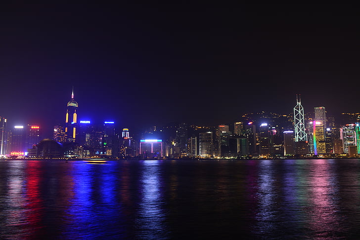 Hong Kong, Victoria, Puerto, Asia, ciudad, paisaje urbano, Skyline