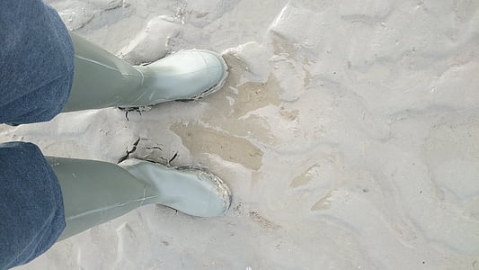 feet, sea, watts, ebb, rubber boots, hike, camera
