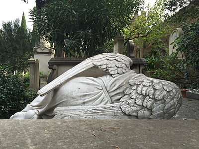 angel, cemetery, rome, death, the dead, funeral, longing