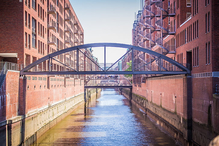 : Speicherstadt, most, Hamburg, arhitektura, svetovne dediščine, zanimivi kraji, turistična atrakcija