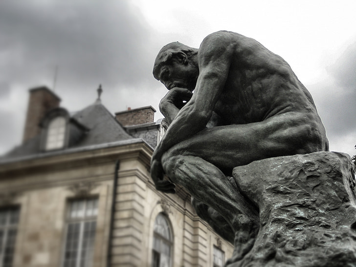 a gondolkodó, Rodin, Párizs, szobrászat, Múzeum, bronz, Franciaország