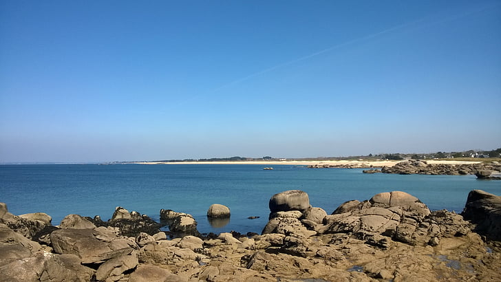 Beach, maastik, pool, Horizon, Prantsusmaa, Brittany, Trévignoni