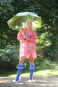 eső, Nyári eső, esernyő, bikini, esőkabát, regenhaut, esőkabát